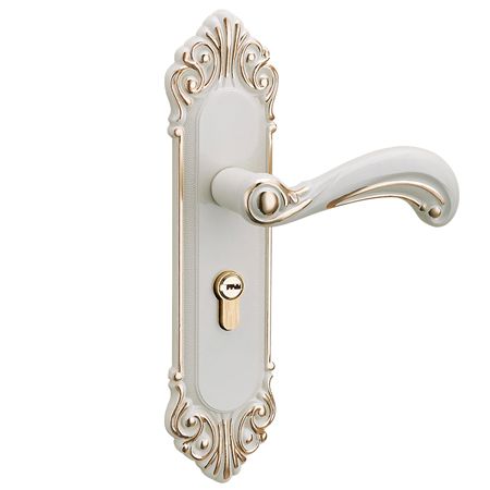 全铝合金象牙白实心把手室内门锁|锁具批发26元(图)