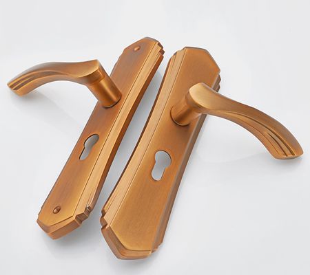 全铝合金240长黄古铜简约款实心把手室内门锁|锁具批发23元(图)