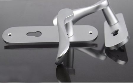 8886磨砂白太空铝静音室内门锁|房间门锁|锁具批发价49元(图)