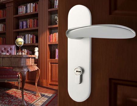 88118磨砂白太空铝静音室内门锁|锁具批发49元(图)