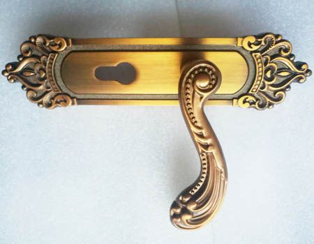 精品实心把手欧式黄古铜室内门锁|锁具批发价19.5(图)