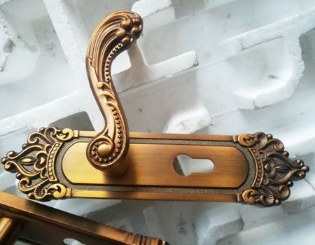 精品实心把手欧式黄古铜室内门锁|锁具批发价19.5(图)