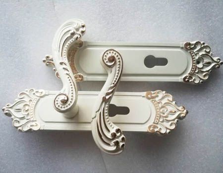 全铝合金精品实心大把手象牙白室内门锁|锁具批发26元(图)