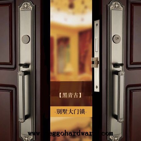 今日新品|新款单拉别墅门锁黑青古98107|锁具厂家|锁具批发(图)