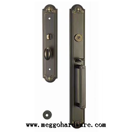 今日新品|新款单拉别墅门锁黑青古98107|锁具厂家|锁具批发(图)