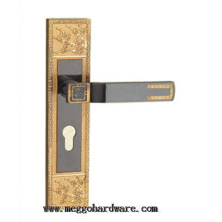 Z20145钛黑金中式风格锌合金房间门锁|门锁厂家|锁具批发