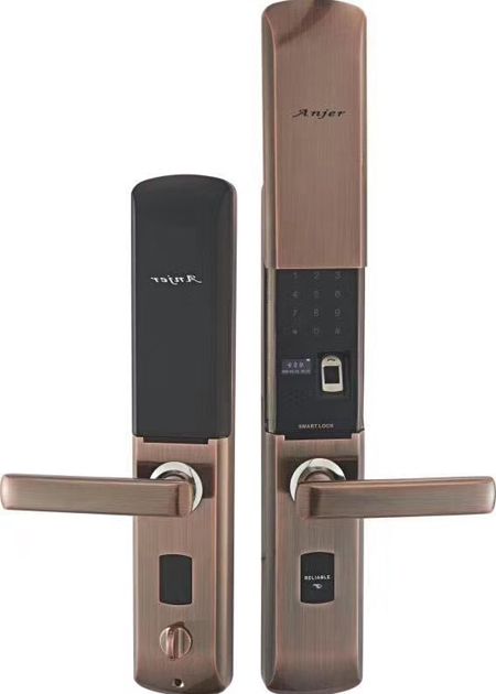 超级五合一指纹密码锁微信远程授权开启|指纹密码锁厂|门锁批发