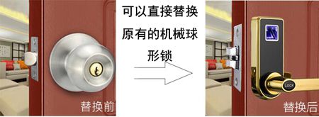 替换球形锁的办公室公寓密码感应锁|门锁厂家|锁具厂家|锁具批发