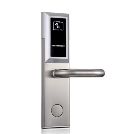 不锈钢色星级房门刷卡锁102Y圆把手|门锁厂家|锁具批发