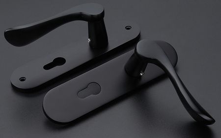 Y8886黑色连体太空铝静音室内门锁|卧室房门锁|锁具批发