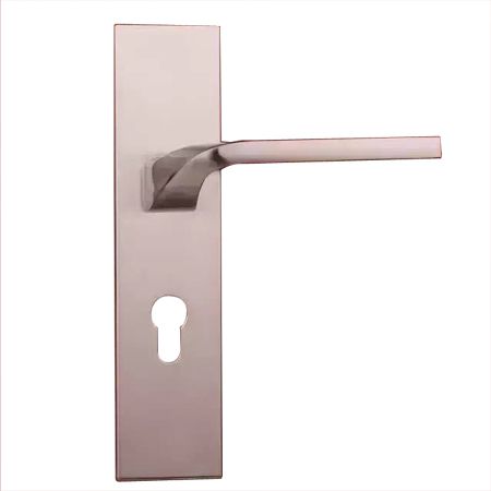 美连体亮镍|高档室内门执手锁|指纹密码锁厂家|门锁批发|锁具批发