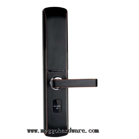 L01酷黑指纹密码锁|滑盖自动下滑款|门锁厂家|锁具批发