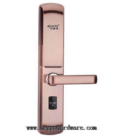 L01古铜色滑盖指纹密码锁|滑盖自动下滑款|门锁厂家|锁具批发