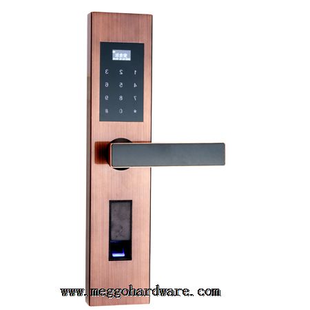 B02古铜色平板指纹密码锁|光学指纹头|门锁厂家|锁具批发