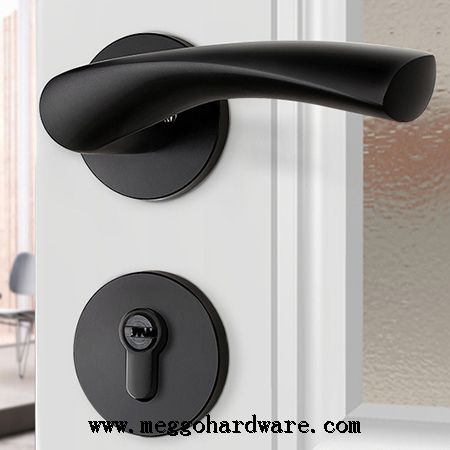 麻花黑色分体室内门锁|门锁厂家|锁具厂家|锁具批发