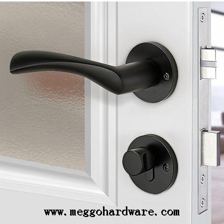 麻花黑色分体室内门锁|门锁厂家|锁具厂家|锁具批发