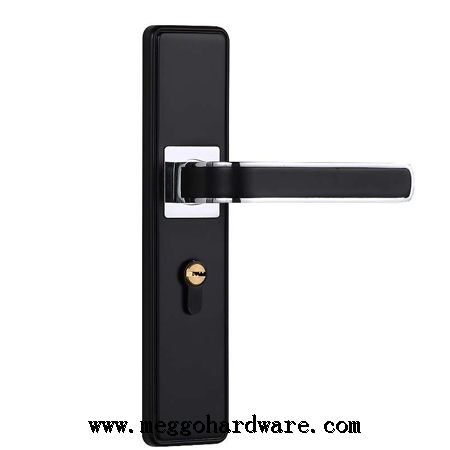 锌合金高档亮铬黑镍230静音室内门锁|门锁厂家|锁具批发