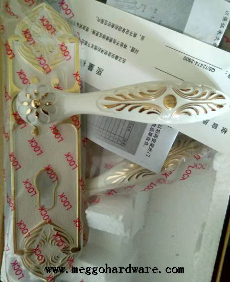 纯锌合金象牙白高档室内门锁存货清仓35元|锁具厂家现货清仓